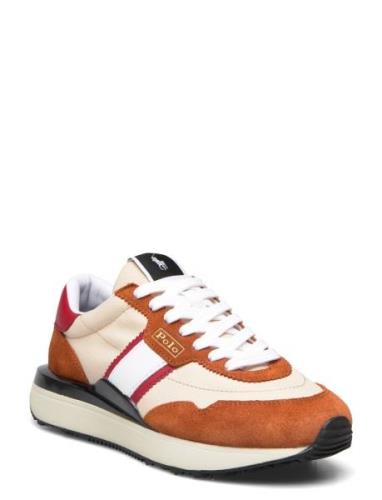 Train 89 Leather & Oxford Sneaker Polo Ralph Lauren Brown