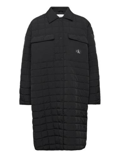 Long Quilted Utility Coat Calvin Klein Jeans Black
