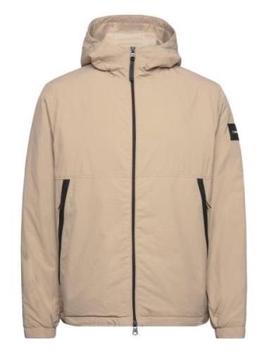 Padded Crinkle Nylon Jacket Calvin Klein Beige