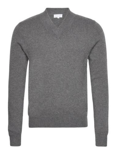 Man Chunky V-Neck Sweater Davida Cashmere Grey