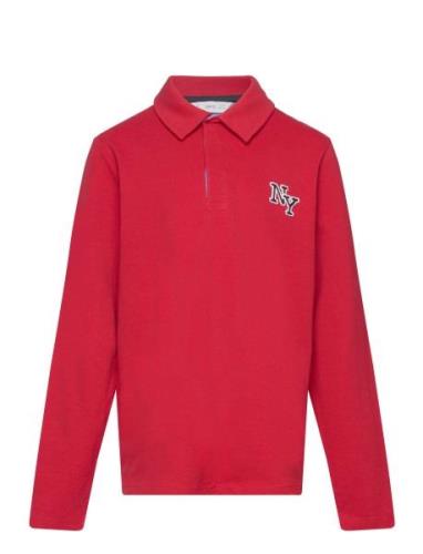 Long Sleeves Cotton Polo Mango Red