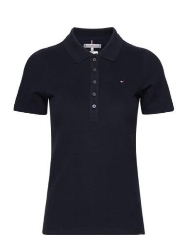 1985 Slim Pique Polo Ss Tommy Hilfiger Navy
