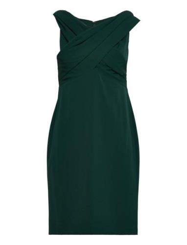 Crepe Off-The-Shoulder Cocktail Dress Lauren Ralph Lauren Green