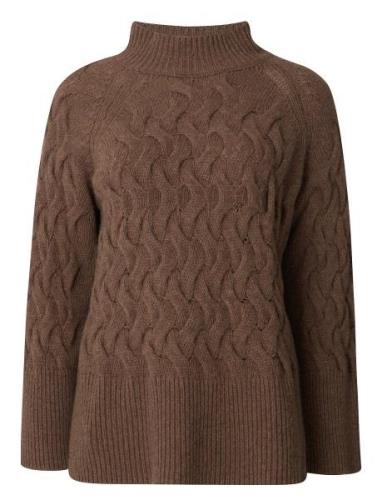 Elisabeth Recycled Wool Mock Neck Sweater Lexington Clothing Brown