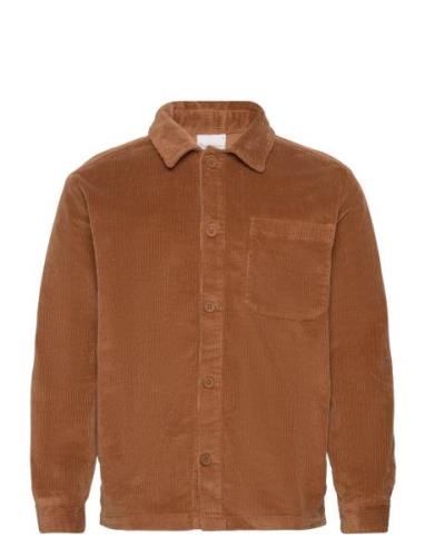 Stretched 8-Wales Corduroy Overshir Knowledge Cotton Apparel Brown