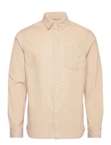 Regular Fit Corduroy Shirt - Gots/V Knowledge Cotton Apparel Beige