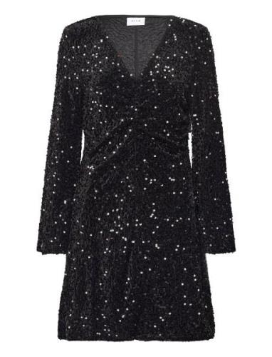Vibarina Wide Sleeve Glitter Dress Vila Black