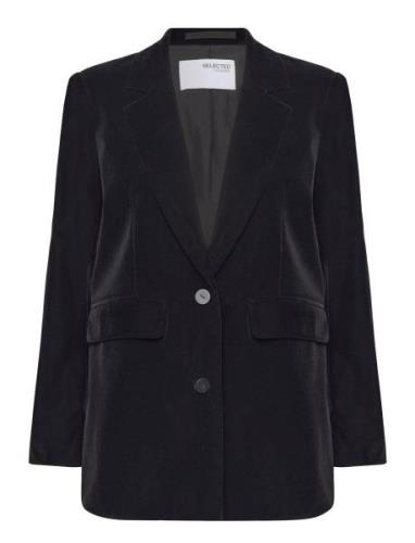 Slfrita-Velva Ls Blazer Selected Femme Black