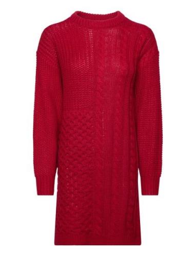 Vikana L/S Detailed Knit Dress /B Vila Red