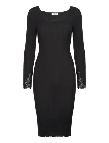 Silk Dress W/ Lace Rosemunde Black