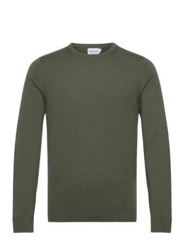 Superior Wool Crew Neck Sweater Calvin Klein Green