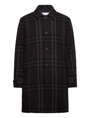 Mckay Check Wool Coat Les Deux Brown