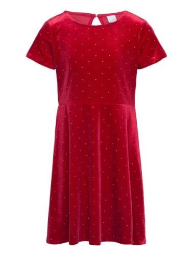Dress Velvet With Studs Young Lindex Red