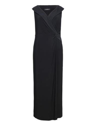 Jersey Off-The-Shoulder Gown Lauren Women Black