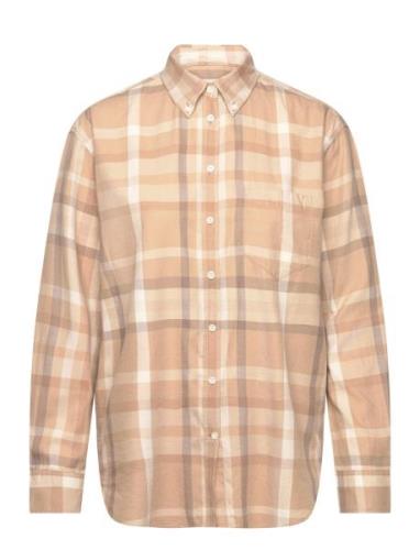 Relaxed Checked Flannel Bd Shirt GANT Beige