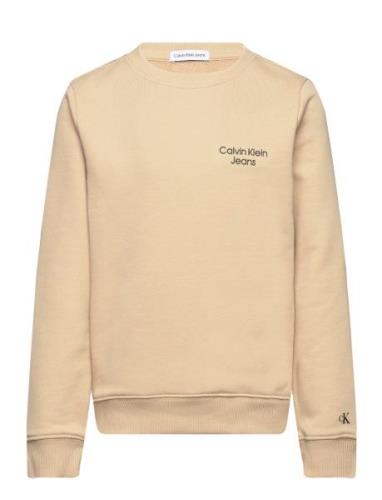 Ckj Stack Logo Sweatshirt Calvin Klein Cream