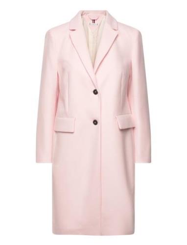 Classic Light Wool Blend Coat Tommy Hilfiger Pink