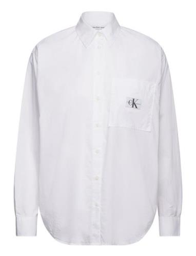 Woven Label Relaxed Shirt Calvin Klein Jeans White