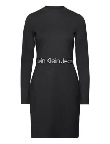 Logo Elastic Milano Ls Dress Calvin Klein Jeans Black