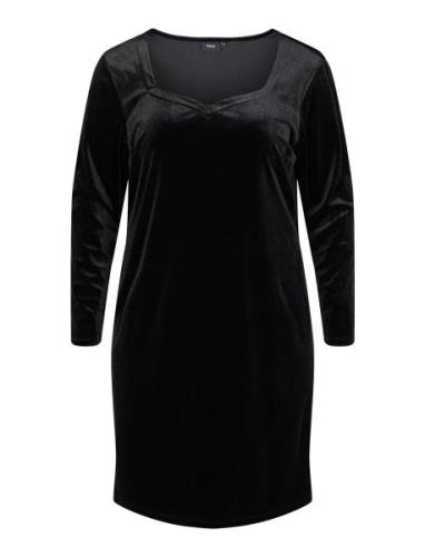 Mlivia, L/S, Abk Dress Zizzi Black