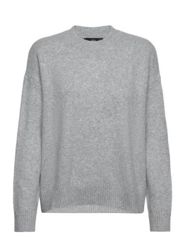 Round-Neck Knitted Sweater Mango Grey