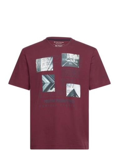 Printed T-Shirt Tom Tailor Burgundy