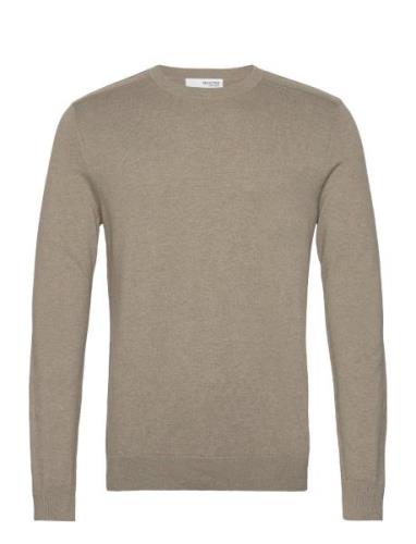 Slhberg Crew Neck Noos Selected Homme Khaki