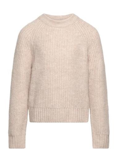 Sweater Knitted Solid Melange Lindex Beige