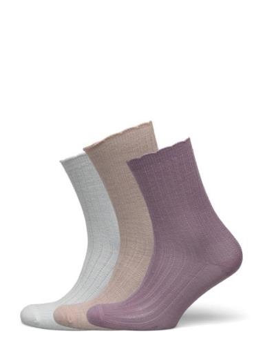 Sock 3 P Merino Pointelle Scal Lindex Pink