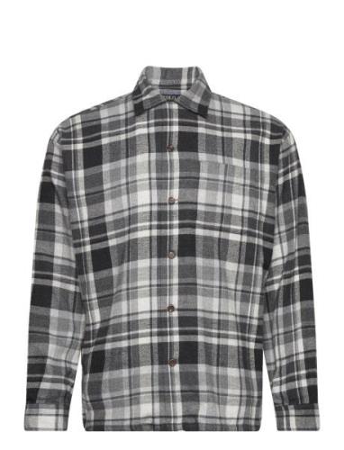 Big Fit Plaid Brushed Flannel Shirt Polo Ralph Lauren Grey