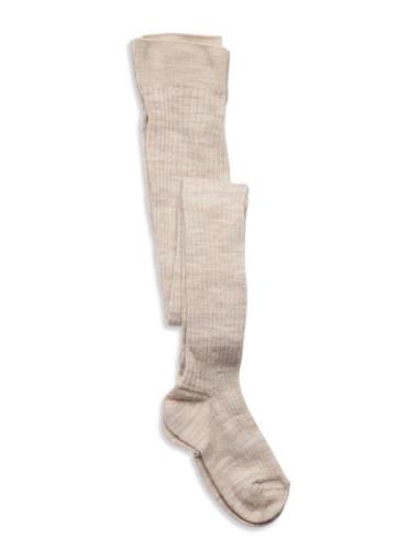 Tights 1P Bag Wool Rib Lindex Beige