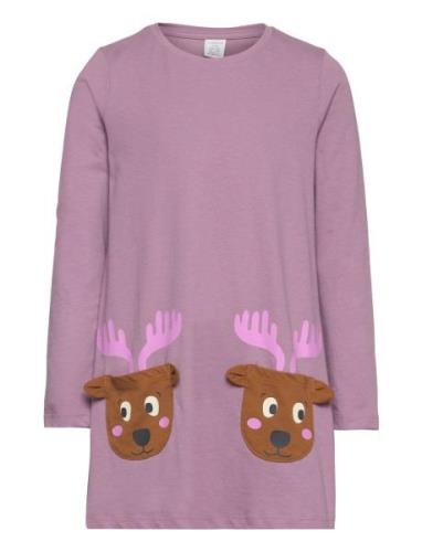 Tunic Forest W Pocket Print Lindex Purple