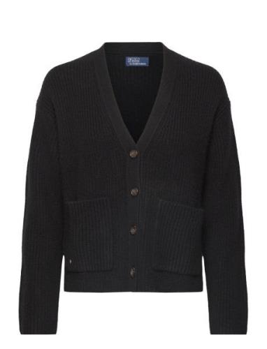 Rib-Knit Wool-Cashmere V-Neck Cardigan Polo Ralph Lauren Black