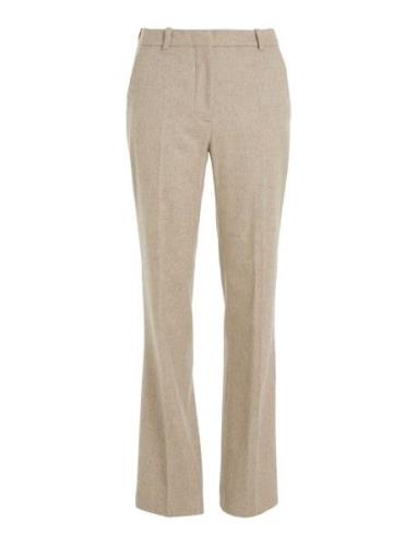 Flannel Wool Slim Straight Pants Calvin Klein Beige