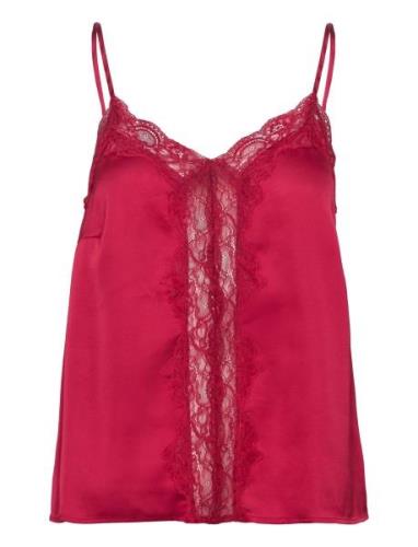 Camisole Lace Satin Lindex Red