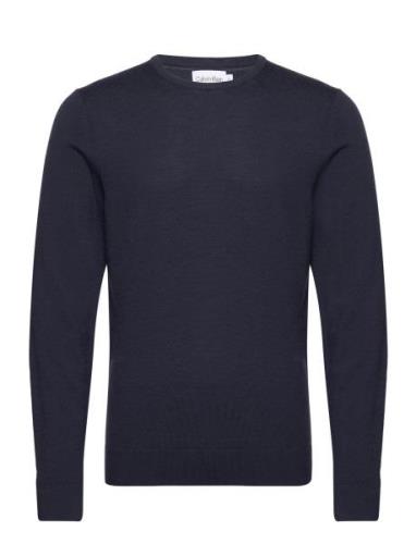 Superior Wool Crew Neck Sweater Calvin Klein Navy