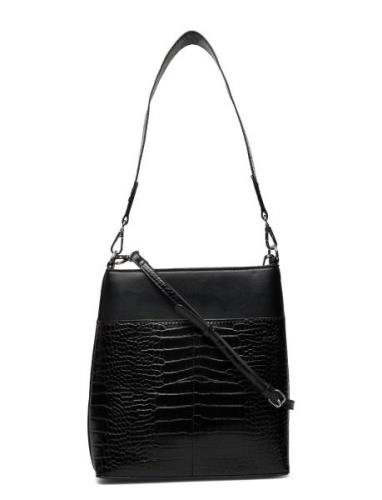 Bag W Croco Pockets Lindex Black