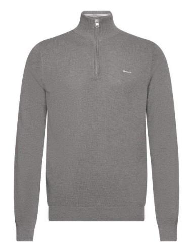 Cotton Pique Halfzip GANT Grey