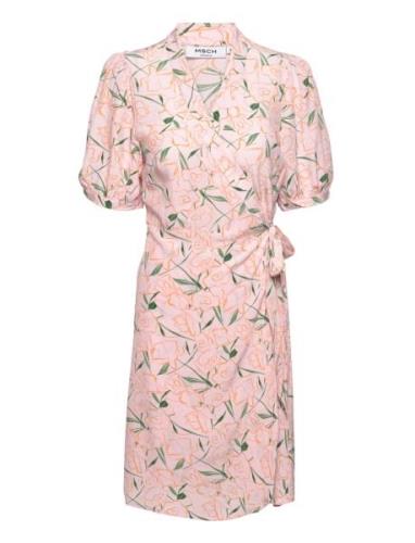 Mschtenya Lyvia Wrap Dress Aop MSCH Copenhagen Pink