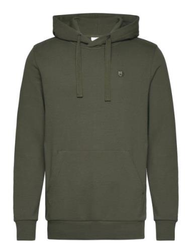 Arvid Basic Hood Badge Sweat - Gots Knowledge Cotton Apparel Khaki