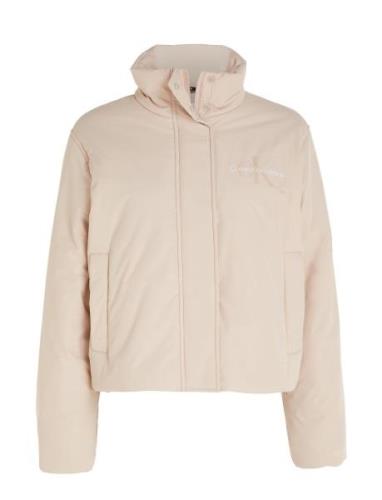 Short Lightweight Padded Jacket Calvin Klein Jeans Beige