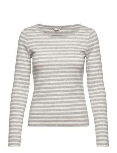 Slim Striped 1X1 Ribbed Ls T-Shirt GANT Grey