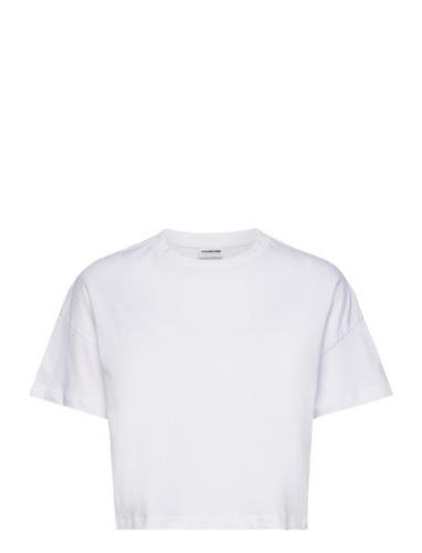 Nmalena S/S O-Neck Semicrop Top Fwd Noos NOISY MAY White