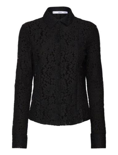 Lace Shirt With Buttons Mango Black