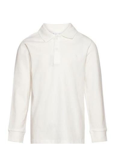 Long Sleeves Cotton Polo Mango White