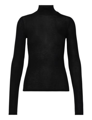 Turtleneck Long-Sleeved T-Shirt Mango Black
