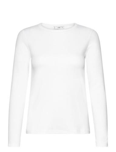 Long Sleeve Cotton T-Shirt Mango White