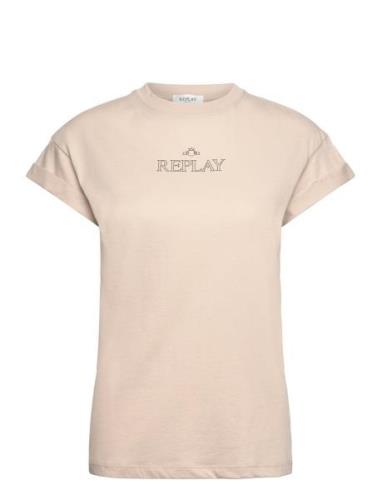 T-Shirt Regular Pure Logo Replay Beige
