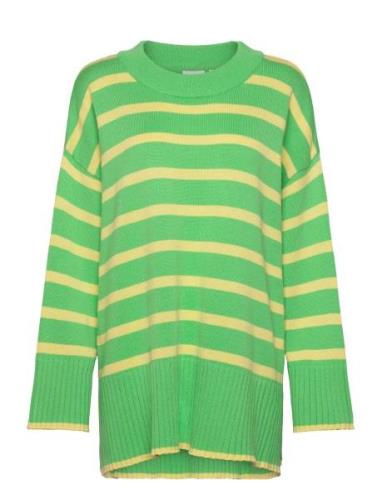 Carhella Ls Loose Striped O-Neck Knt ONLY Carmakoma Green