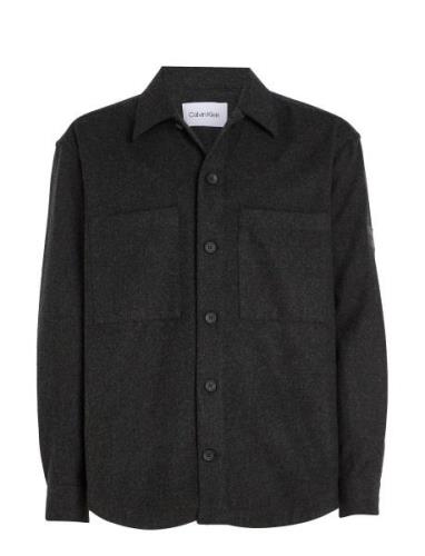 Wool Blend Overshirt Calvin Klein Black